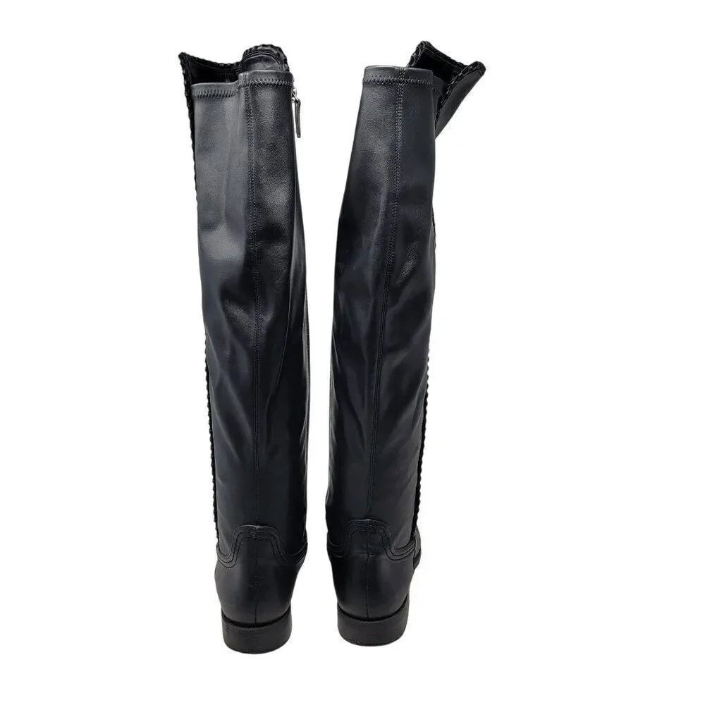 Franco Sarto Vegan L-Charlotte Womens Black Over The‎ Knee Boots 9.5 Equestrian